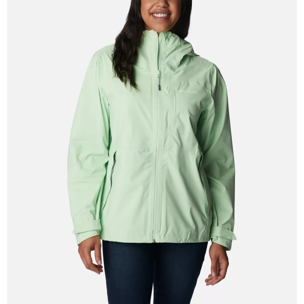 Columbia Omni-Tech Ampli-Dry Shell Hikebound Jacket Women's 1X Mintโ Green NWT